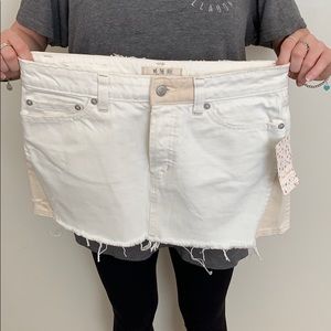 NWT FREE PEOPLE WHITE DENIM SKIRT